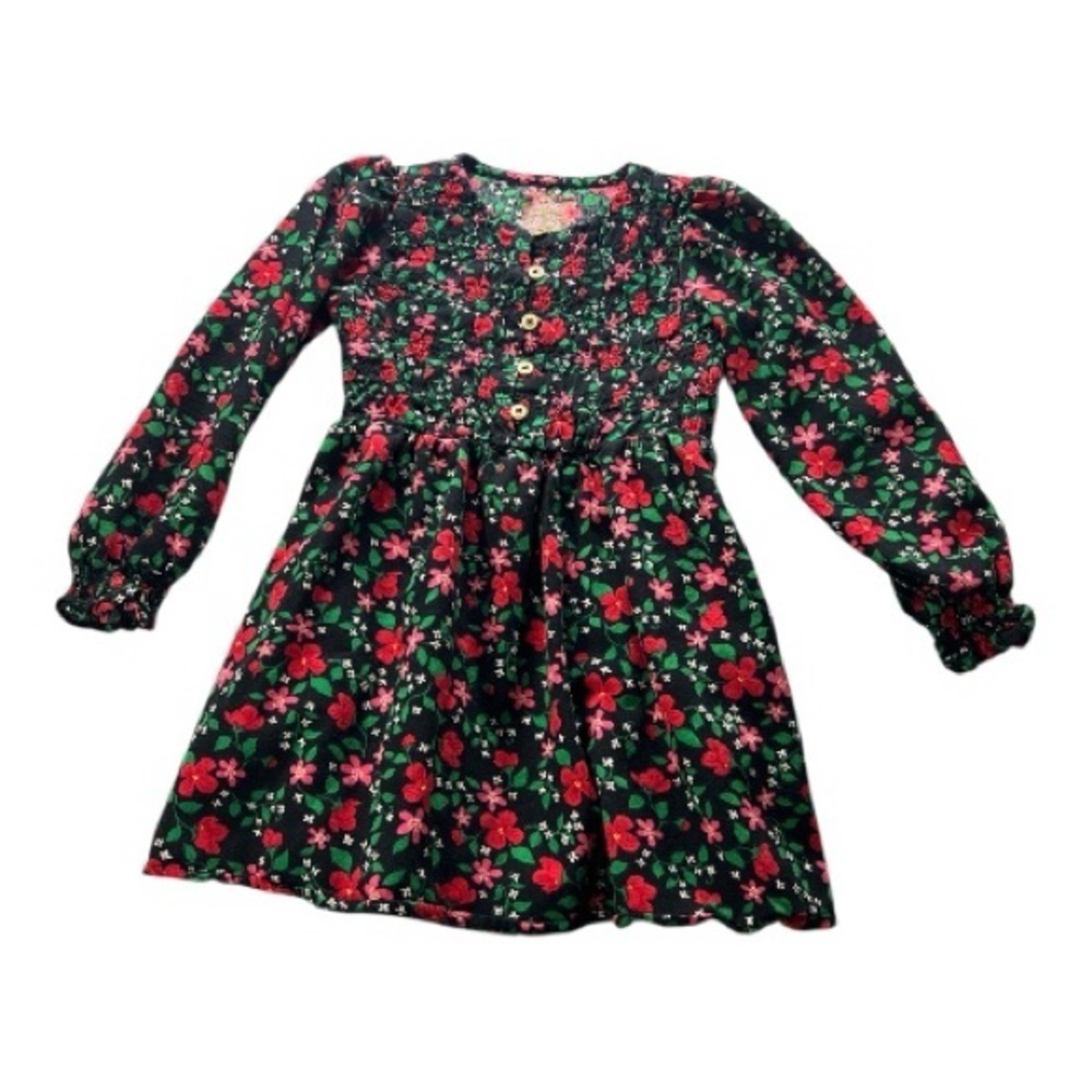 Cat & Jack Floral Dress - Black, Red, and Green